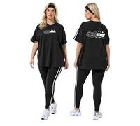 Yours Active Curve 'Movement' T-Shirt - Women's - Plus Size Curve Black