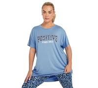 Yours Active Curve 'Positive Vibes Only' Top - Women's - Plus Size Curve Blue