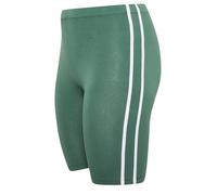 Yours Active Curve Side Contrast Stripe Shorts - Women's - Plus Size Curve Green