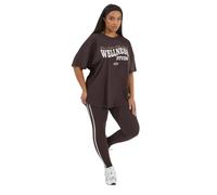 Yours Women's Side Stripe Active Leggings in Chocolate | Size: 18