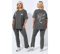 Yours Active 'wellness Studio' T-Shirt In Dark Grey Dark Grey