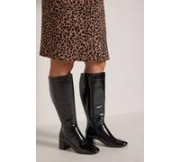 Yours - Croc Almond Toe Block Heel Boots In Extra Wide Eee Fit - Women's