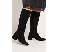 Yours - Almond Toe Block Heel Boots In Wide E & Extra Wide Eee Fit - Women's