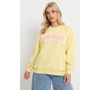 Yours 'amalfi' Embroidered Slogan Sweatshirt In Lemon Lemon 26-28