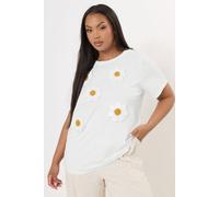 Applique Daisy T-Shirt Yours White 16