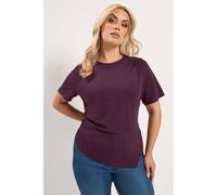 Yours Women's Asymmetric Pleat T-Shirt in Purple | Size: 14
