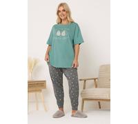 Yours Avocado Graphic Cuffed Pyjama Set Multi
