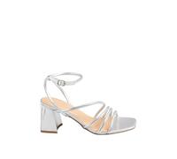 Yours - Aysmmetric Strappy Block Heels in Standard Fit - Women's Silver