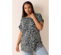 Aztec Drop Shoulder Top Yours Dark Navy 30-32