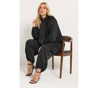 Yours Women's Balloon Hem Satin Bomber Jacket in Black | Size: 20 Yours Black 20