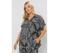 Yours Women's Bandana Print Textured Shirt in Black | Size: 14 Yours Black 14