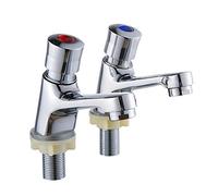 Your's Bath Self-Closing Bathroom Basin Taps Push Time Delay 1Pair of Hot and Cold Basin Sink Mixer Taps Non-Concussive Bathroom Faucets Chrome