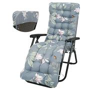 Your's Bath Sun Lounger Cushion Patterned Non-Slip High Back Sun Lounger Seat Pads Garden Recliner Cushion Replacement Thick Chair Pad with Backrest Ties Chair Cushions (170 * 53 cm)