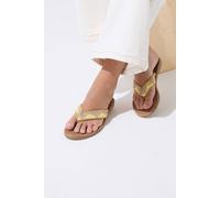 Yours Beaded Sandals In Wide E & Extra Wide Eee Fit In Natural Natural