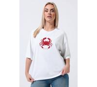 Yours Beaded Slogan T-Shirt In White White