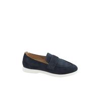 Yours - Blue Faux Suede Loafers in Extra Wide Eee Fit - Women's