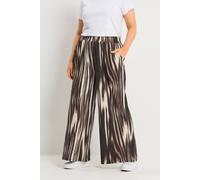 Yours Women's Blur Wide Leg Trousers in Chocolate | Size: 20S Yours Chocolate 20S