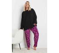 Yours Borg Lounge Set In Black Black 26-28