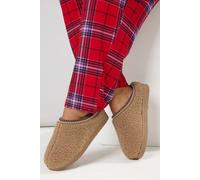 Yours Borg Stitch Mules In Tan Tan 9-10