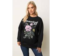 Yours 'botanical' Floral Sweatshirt In Black Black 20