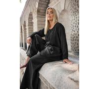 Yours Women's Boucle Button Through Top in Black | Size: 30-32 Yours Black 30-32