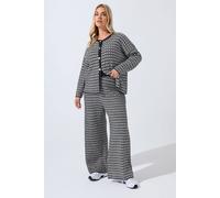 Yours Limited Collection Curve Blue Boucle Wide Leg Trousers - Women's - Plus Size Curve