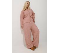 Boucle Wide Leg Trousers Yours Pink 18-20