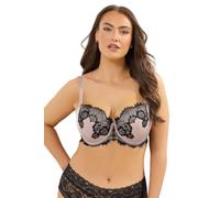 Yours Curve Blush Lace Trim Underwired Bra - Women's - Plus Size Curve Pink