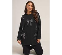 Yours Curve Bow Sequin Jumper - Women's - Plus Size Curve Black