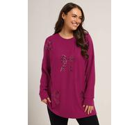 Yours Bow Sequin Jumper In Dark Pink Dark Pink 30-32