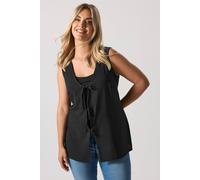 Yours Curve Bow Tie Front Waistcoat - Women's - Plus Size Curve Black
