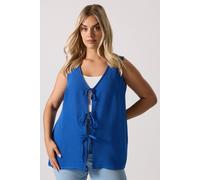Yours Curve Cobalt Bow Tie Front Waistcoat - Women's - Plus Size Curve