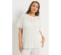 Yours Women's Boxy Knitted Top in White | Size: 22-24 Yours White 22-24