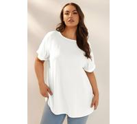 Yours Boxy Short Sleeve Blouse In White White 20