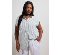 Yours Boxy Sleeveless Shirt In Blue Blue 30-32