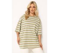 Yours Women's Boxy Stripe T-Shirt in Natural | Size: 20