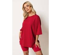 Yours Curve Boxy T-Shirt - Women's - Plus Size Curve Red