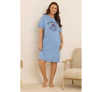 Yours Women's 'Breakfast Club' Sleep Tee Nightdress in Blue | Size: 30-32 Yours Blue 30-32
