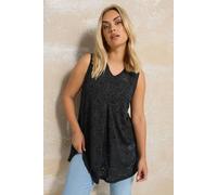 Yours Curve Broderie Anglaise Pleat Front Vest Top - Women's - Plus Size Curve