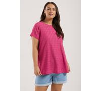Yours Curve Broderie Anglaise Textured Swing Top - Women's - Plus Size Curve Pink