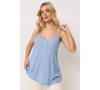 Yours Curve Blue Broderie Anglaise Vest Top - Women's - Plus Size Curve