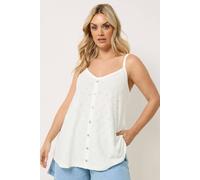Yours Curve Broderie Anglaise Vest Top - Women's - Plus Size Curve White