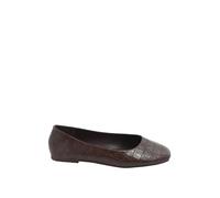 Yours - Brown Croc Print Ballerina Pumps in Wide E Fit - Women's