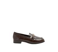 Yours - Brown Croc Snaffle Loafer in Wide E Fit & Extra Wide Eee Fit - Women's