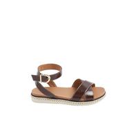 Yours - Brown Cross Over Strap Sandals In Wide E Fit - Women's