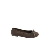 Yours Women's Faux Suede Ballerina Pumps In Wide E Fit & Extra Wide EEE Fit in Chocolate | Size: 6EEE Yours Chocolate 6EEE