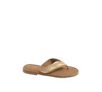 Yours - Brown Faux Suede Beaded Sandals In Extra Wide E Fit - Women's
