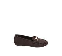 Yours - Brown Faux Suede Loafers in Wide E Fit - Women's