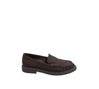 Yours - Brown Faux Suede Ruched Front Loafers in Extra Wide Eee Fit - Women's