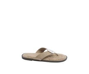 Yours - Brown Hammered Disk Sandals In Extra Wide Eee Fit - Women's